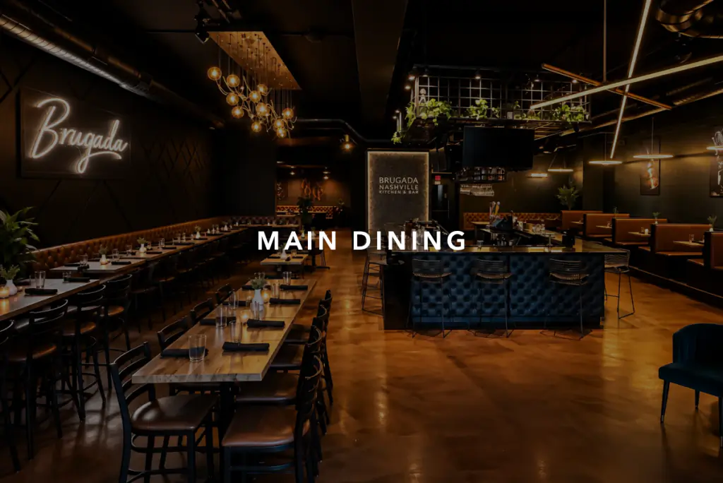Main dining room at Brugada Kitchen & Bar in downtown Nashville