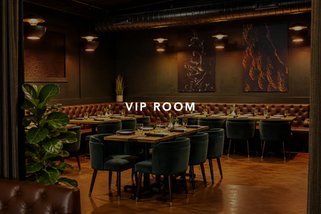 The VIP Room private dining space at Brugada Kitchen & Bar in downtown Nashville